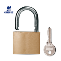 Cadenas de sécurité ONELUS avec 3 clés standard, corps carré en laiton et alliage de zinc, verrouillage à levier unique, 270g