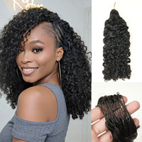 Extensions de cheveux au crochet bouclés afro-birmans pré-bouclés, type Miracle Knots, 100% bruts non traités, effet plume