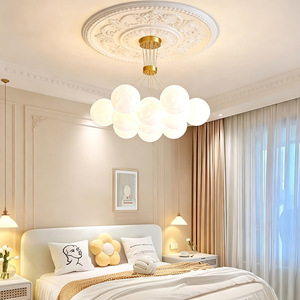 Lustre Boule Bulle Planète Lune LED pour Salon et Chambre, Lumière Plein Spectre Tricolore, Hauteur Réglable, <span class=keywords><strong>Suspension</strong></span> - Product Image 4