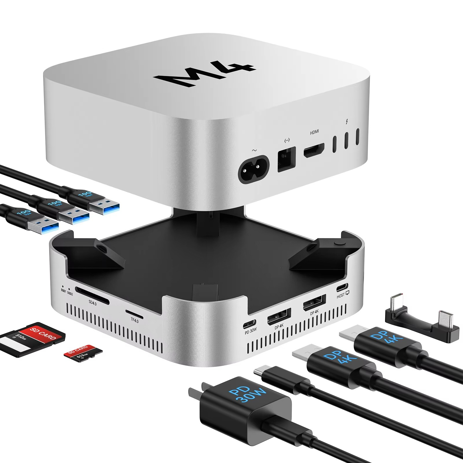 Mini Hub External Drive For Mac Mini M1 ORICO MiniLink 9-in-1 USB