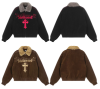 Blouson Bomber Vintage Homme Personnalisé avec Logo Brodé, Coupe Ample Décontractée, Veste Zippée Style Urbain, Manteau d'Hiver pour Hommes