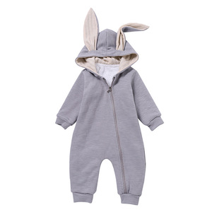 Vente en gros d'automne : Combinaisons pour bébés nouveau-nés à manches longues avec oreilles de lapin, en coton biologique - Product Image 5