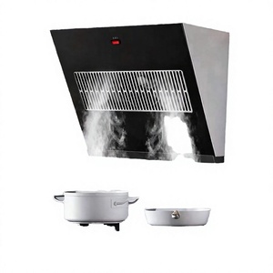 Ventilateur mural électrique <span class=keywords><strong>Greentec</strong></span> OEM à aspiration descendante, commande tactile, filtre en aluminium, boîtier en verre trempé, débit d'air de 21 m³/min - Product Image 1