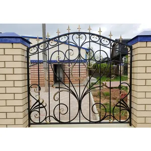 Factory Wholesale Wrought Iron Decorative Railings Exterior Metal Craft Cast Iron Brick Fence Outdoor Privacy Garden Fence