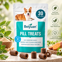 Friandises à mâcher souples pour chiens, saveur viande, riches en protéines, texture douce, aide à l'administration de médicaments et de compléments alimentaires pour tous.