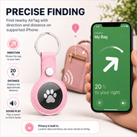 Étui de luxe en cuir PU pour AirTag, porte-clés pour traceur Apple AirTag, accessoires pour collier d'animal de compagnie, voyage en plein air