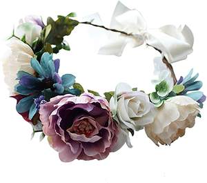 MH-0121 Réglable Fleur Couronne Bandeau Halo Couronne Florale Guirlande Coiffe pour maternité photo Mariage robe enceinte - Product Image 5