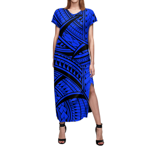 Presa di fabbrica 1 MOQ moda femminile Maxi abito marrone rossiccio modello tribale stampa donne personalità vestito accogliente antirughe - Product Image 3