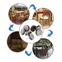 Clous en plastique noir pour pied de Table et chaise, 50 unités par paquet, 24mm de diamètre, coussins pour meubles en feutre