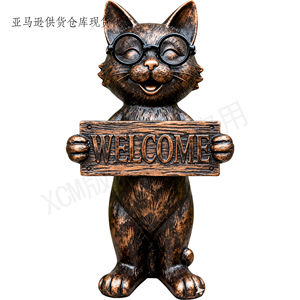 Escultura de Resina de Gato Meditando Zen sobre <span class=keywords><strong>Base</strong></span> de Loto, Estatua Artesanal Novedosa con Gafas, Regalo de Resina Personalizado - Product Image 3
