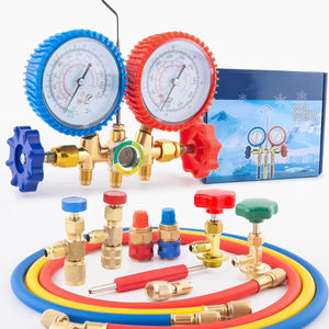 エアコン圧力ゲージカーフッ素添加セットR134a冷媒デジタル圧力ゲージ - Product Image 1