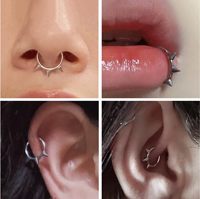 Cincin Hidung Titanium ASTM F136 Berlapis Elektroplating, Anting Tulang Telinga, Cincin Septum Tertutup, Perhiasan Tubuh untuk Kantor/Karir, Unisex