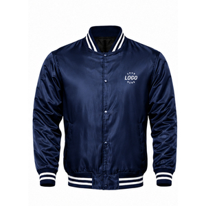 High Quality Customized Design Men Satin <b>Jacket</b> <b>Winter</b> Solid Pattern Quick Dry Breathable Wholesale Customized Front Logo Custom - Product Image 1