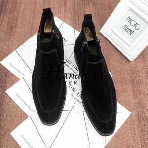 Botas Chelsea de caña alta informales de cuero para hombre, botas cortas de cuero genuino con cremallera, botas retro estilo Martin - Product Image 2