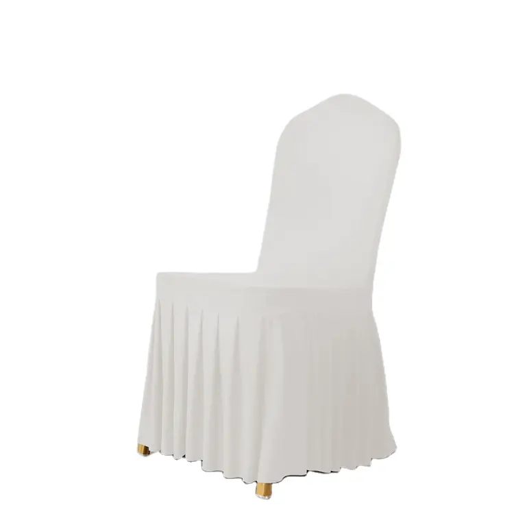 Jupe plissée élastique, 18 couleurs, blanc, pas cher, housse de chaise de Banquet de mariage, chaise en Spandex pour hôtel de mariage, Offre Spéciale