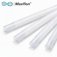 Tuyau PTFE ondulé à paroi lisse MF Hydraulic avec extrémités plates, tube PTFE flexible et convolé