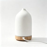 Diffuseurs en pierre de 200 ml pour huiles essentielles, diffuseur en céramique fait main avec 3 réglages de minuterie et 7 réglages de lumière ambiante pour la maison et le bureau