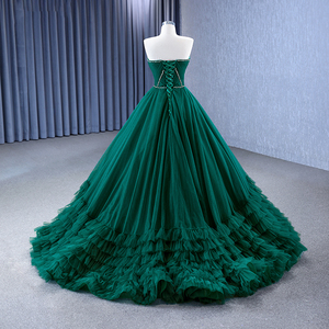 ชุดเดรสปาร์ตี้ตอนเย็นแต่งระบายที่รักไม่มี RSM67541แนววินเทจ Jancember - Product Image 4