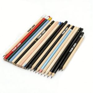 Crayons promotionnels pour écoles de commerce, personnalisables avec logo, en bois naturel, mini-crayons en gros, souvenirs - Product Image 1