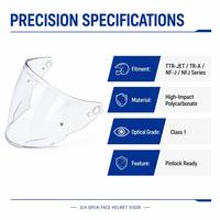 Visière de remplacement pour casque 3/4 REVO TTR-JET, visière de casque de moto pour TTR-JET/TR-A NF-/NFJ NF-J