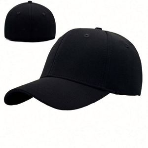 Factory Wholesale High Quality Plain 6 Panel Non-Adjustable Gorras Custom Embroidery Logo Closed Back Fitted Baseball Caps - Product Image 1