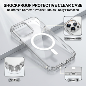 Nouvelle coque de téléphone transparente en TPU+PC avec charge magnétique sans fil, antichoc et électro-plaquée pour 16/15/14/<span class=keywords><strong>13</strong></span> <span class=keywords><strong>Pro</strong></span> Max - Product Image 3