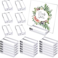 Support de base d'affichage de bloc acrylique avec fente acrylique clair Table carte nom lieu carte présentoirs