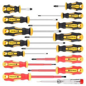 Jeu d'outils <span class=keywords><strong>de</strong></span> tournevis magnétiques 15 pièces 5 pointes à fente Phillips et jeu <span class=keywords><strong>de</strong></span> tournevis isolés (1000V) - Product Image 1