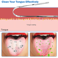 Ensemble de 3 gratte-langues en acier inoxydable avec étui de rangement en métal - Outils de soins bucco-dentaires pour éliminer la mauvaise haleine