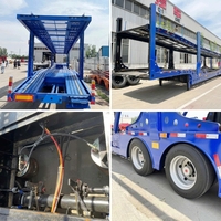 Semi-remorque porte-voitures à 3 essieux, double pont renforcé haute capacité, pour le transport de véhicules, à vendre