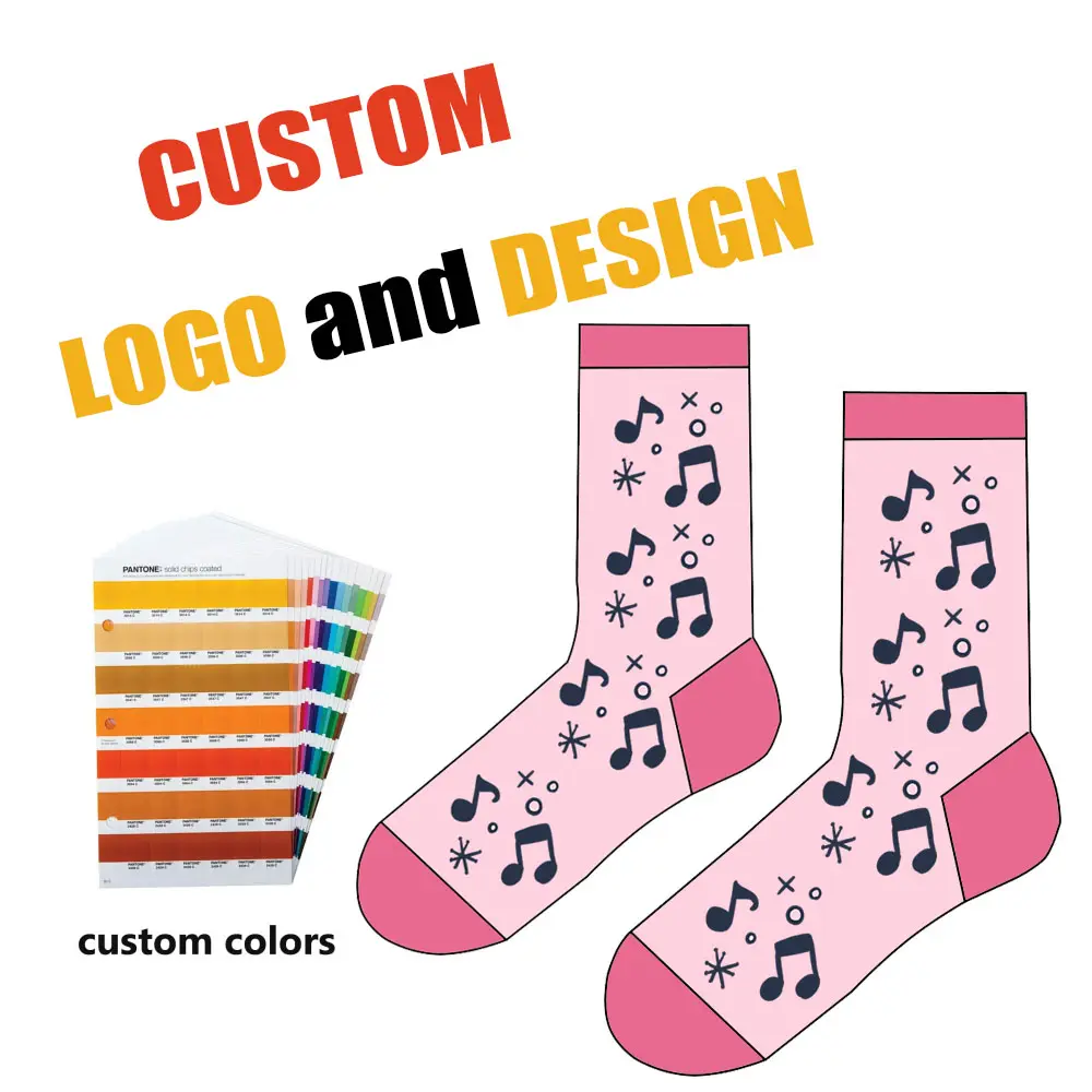 FREE DESIGN No MOQ OEM Crew Tube Socks Custom Logo Embroidery Unisex Socks Design Own Socks