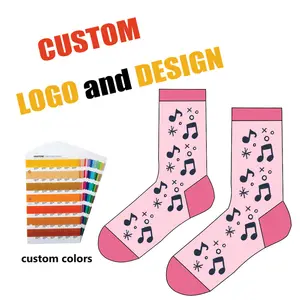 DESIGN gratuito No MOQ OEM calzini a tubo con Logo personalizzato ricamato Unisex calzini Design propri calzini