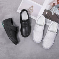 Nouvelles baskets blanches décontractées coréennes à semelle souple et respirante avec coussin d'air et fermeture Velcro, idéales pour le travail en milieu hospitalier et pour les infirmières.