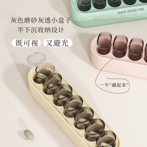 Portable pillbox, <b>small</b> pillbox, 7-day plastic pillbox, large capacity, disassembled for one week's worth of <b>pills</b>, travel - Product Image 3