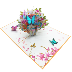 Tarjeta Pop-up 3D de Flor Cosmos Hecha a Mano en Vietnam, Diseño Personalizado, Corte Láser, Impresión Offset, Manualidades de Papel, Regalo Promocional - Product Image 5