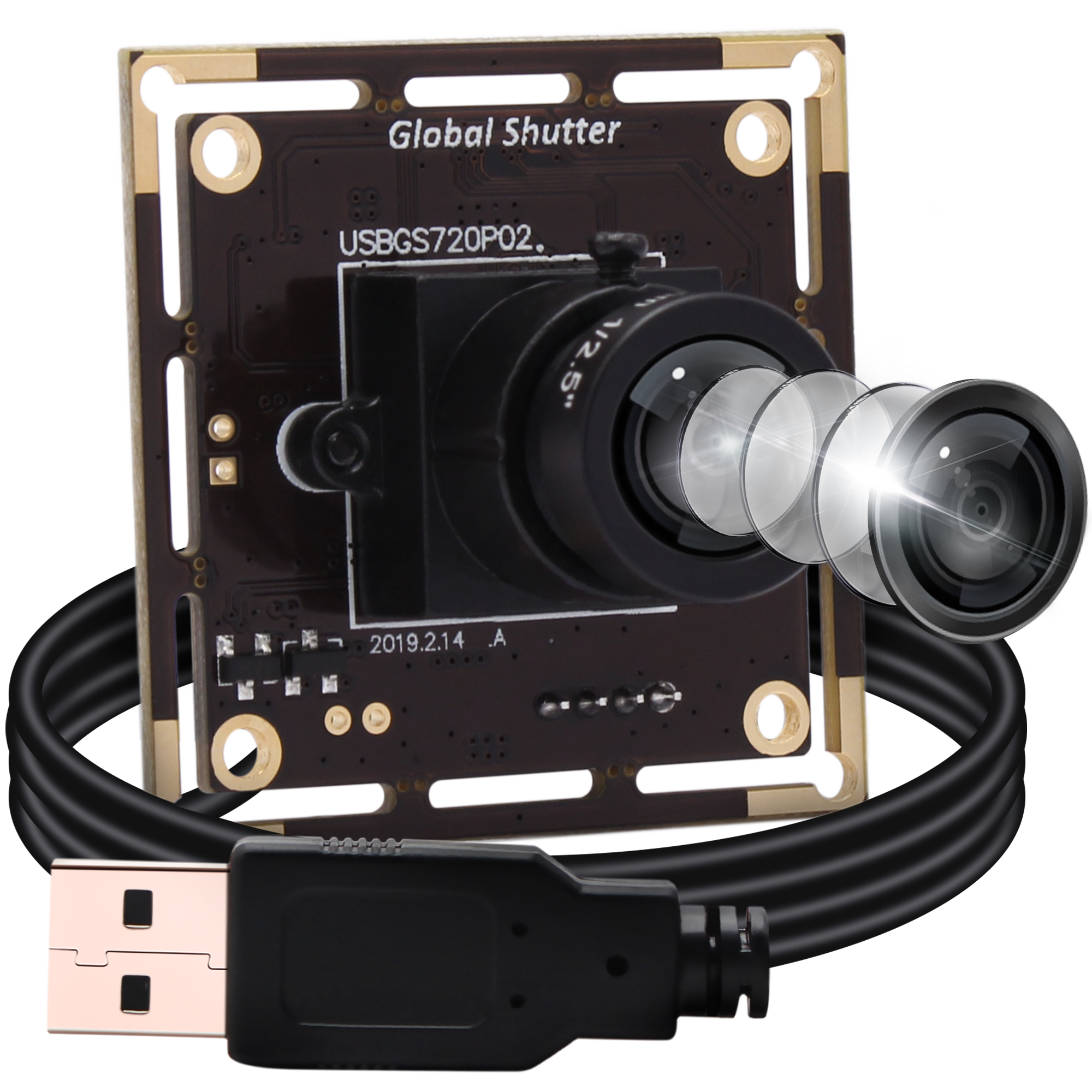 ELP 720P 60fps グローバルシャッター USB カメラモジュール ELP 720P 60fpsカラーUSBウェブカメラ高速1MP HD CMOSミニグローバル