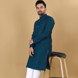 Pijama Kurta de algodón para hombre de estilo indio tradicional para ocasiones festivas y fiestas a un precio asequible - Product Image 1