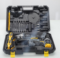 Meuleuse d'angle sans fil professionnelle rechargeable au lithium, sans balais, à deux vitesses réglables, réversible, avec batterie 3.0AH, pour le bricolage