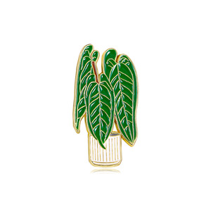YINI Hersteller Großhandel Maßgefertigte 5-teilige Botanische Zimmerpflanzen Bedruckte Zinklegierung <span class=keywords><strong>Pins</strong></span> - Lebendige Detaillierte Blatt-<span class=keywords><strong>Pins</strong></span> - Product Image 4