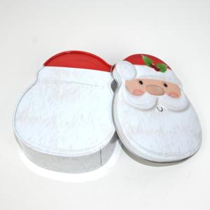 Boîte en fer blanc en forme de Père Noël prête à être expédiée pour biscuits de Noël, bonbons, chocolats, emballage cadeau pour les fêtes - Product Image 5