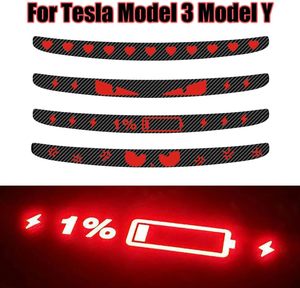Kit d'autocollants réfléchissants personnalisés pour marchepieds latéraux de voiture à LED pour Tesla Model 3 Model Y, motif Cœur, Éclair, Batterie, Avertissement, Décoration - Product Image 1