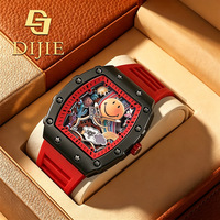 Une véritable montre sportive décontractée de haute qualité, boîtier en forme de barillet, mouvement à quartz, design élégant