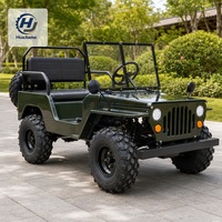 Chariot utilitaire Huajia 150CC 4 temps à essence, style rétro vert olive, châssis en acier, buggy des dunes, vitesse maximale de 80 km/h pour le transport