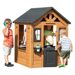 Su misura giardino esterno bambini in legno Playhouse Set di legno impermeabile <span class=keywords><strong>casetta</strong></span> con gioco di cucina - Product Image 1