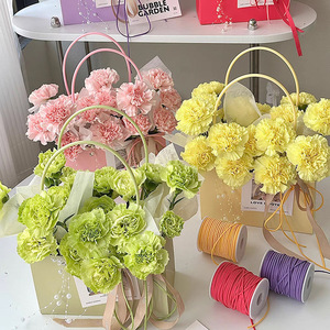Bolso de papel Kraft impermeable para arreglos florales, ramo de flores frescas, regalo de San Valentín, cumpleaños, blanco, amarillo, rosa, verde - Product Image 1