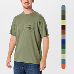 T-shirt de poche pour hommes 100% coton Jersey respirant graphique T-shirt Vintage Streetwear Logo personnalisé chemises - Product Image 1