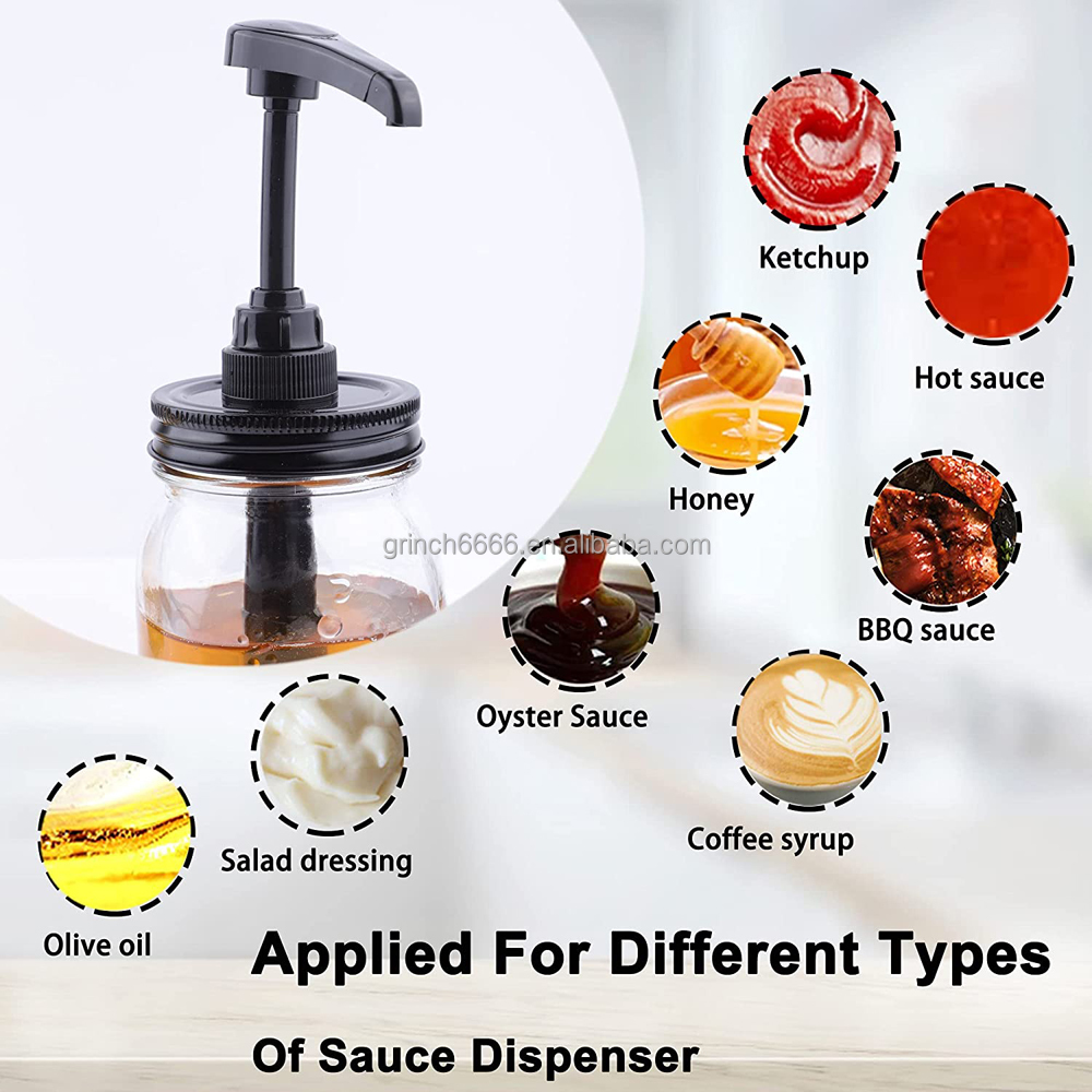 Pompe Distributeur Pour Pots Mason Avec Couvercle étanche - En Inox, Diamètre 66/71 Mm, Pour Miel, Sirop, Vinaigrette