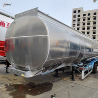 Semi-remorque citerne à carburant 3 essieux 45000L, semi-remorque citerne à huile à 4 compartiments pour différents types d'huile