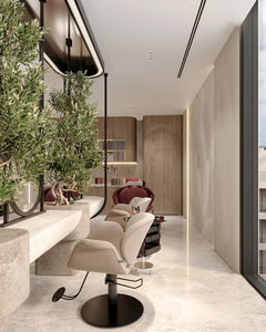 Modern Salon Reception Desk with LED Light Wholesale Barber Shop Furniture for Beauty Salon Renovation Service - Product Image 1