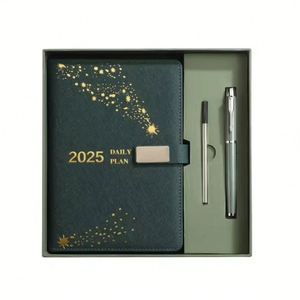 2025 Calendar Notebook Unique Business Logo <b>Stationery</b> Corporate Customized Pu Leather Diary and Pen Gift <b>Set</b> Souvenirs Gift - Product Image 1